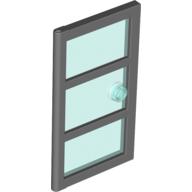 Door 1 × 4 × 6 with 3 Panes and Stud Handle with Trans-Light Blue Glass