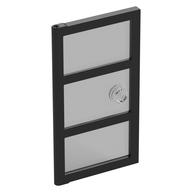 Door 1 × 4 × 6 with 3 Panes and Stud Handle with Trans-Clear Glass Black