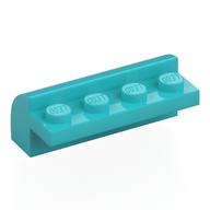 Brick Curved 2 × 4 × 1 1/3 Medium Azure