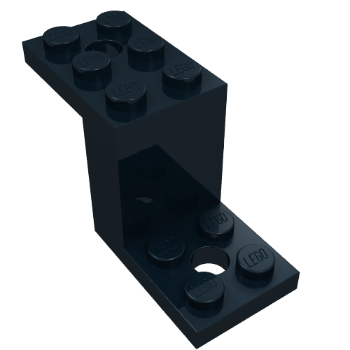 Bracket 5 × 2 × 2 1/3 with Holes, Smooth Bottom Black