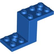 Bracket 5 × 2 × 2 1/3 with Holes, Smooth Bottom Blue