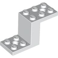 Winkel 5 × 2 × 2 1/3 mit Löcher, glatt unten Weiß