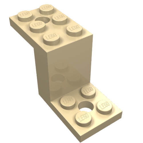 Bracket 5 × 2 × 2 1/3 with Holes, Smooth Bottom Tan