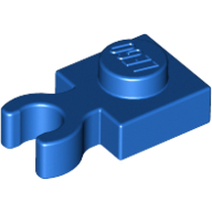 Plate Special 1 × 1 with Clip Vertical [Thick Open O Clip] Blau