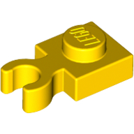 Plate Special 1 × 1 with Clip Vertical [Thick Open O Clip] Yellow