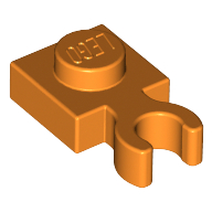 Plate Special 1 × 1 with Clip Vertical [Thick Open O Clip] Orange
