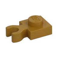 Plate Special 1 × 1 with Clip Vertical [Thick Open O Clip] Perlgold