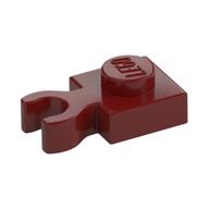 Plate Special 1 × 1 with Clip Vertical [Thick Open O Clip] Dark Red