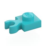 Plate Special 1 × 1 with Clip Vertical [Thick Open O Clip] Mittelazur
