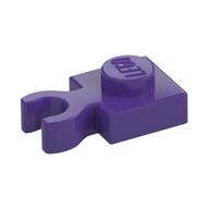 Plate Special 1 × 1 with Clip Vertical [Thick Open O Clip] Dunkellila