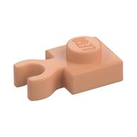 Plate Special 1 × 1 with Clip Vertical [Thick Open O Clip] Nougat