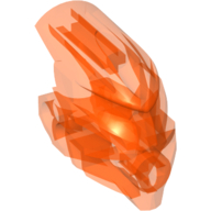 Large Figure Head Connector Block (Av-Matoran) Trans-Neon Orange