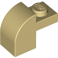 Bogenstein 1 × 2 × 1 1/3 mit gebogen oben Beige