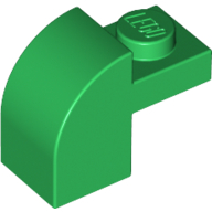 Brick Curved 1 × 2 × 1 1/3 with Curved Top Green