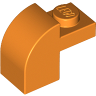 Bogenstein 1 × 2 × 1 1/3 mit gebogen oben Orange