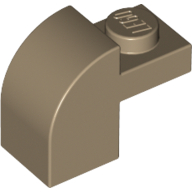 Brick Curved 1 × 2 × 1 1/3 with Curved Top Dark Tan