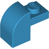 Bogenstein 1 × 2 × 1 1/3 mit gebogen oben Dunkelazur