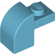 Bogenstein 1 × 2 × 1 1/3 mit gebogen oben Mittelazur