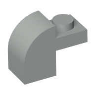 Bogenstein 1 × 2 × 1 1/3 mit gebogen oben Hellgrau