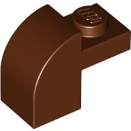 Brick Curved 1 × 2 × 1 1/3 with Curved Top Reddish Brown