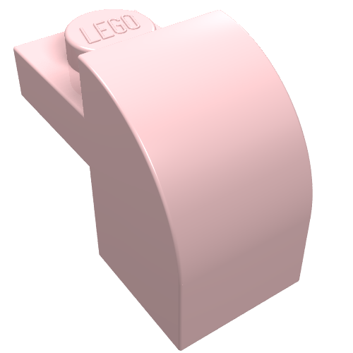 Bogenstein 1 × 2 × 1 1/3 mit gebogen oben Hellrosa