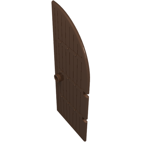 Door, Gate 1 × 4 × 9 Curved Top Braun
