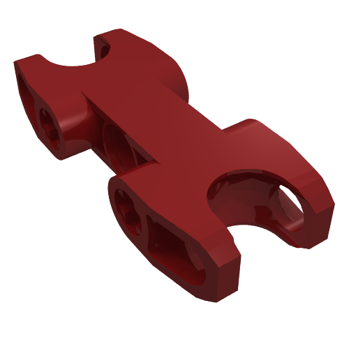 Technic Axle and Pin Connector 2 × 5 with Two Ball Joint Sockets [Closed Sides] [Closed Axle Holes] Dunkelrot