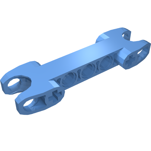 Technic Axle and Pin Connector 2 × 7 with Two Ball Joint Sockets [Squared Ends] Mittelblau