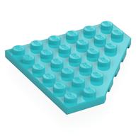 Wedge Plate 6 × 6 Cut Corner Medium Azure