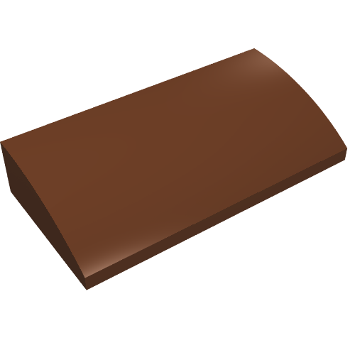 Brick Curved 2 × 4 × 2/3 No Studs [No Bottom Tubes] Reddish Brown