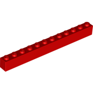 Brick 1 × 12 Red