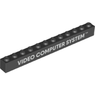 Brick 1 × 12 with 'VIDEO COMPUTER SYSTEM' print Black