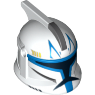 Helmet Clone Trooper Phase 1, with Side Holes, Blue Stripe Print White