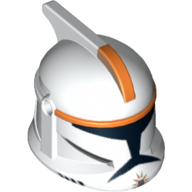 Helmet Clone Trooper Phase 1, with Side Holes, Orange Stripe Print White