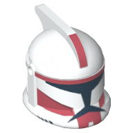 Helmet Clone Trooper Phase 1, with Side Holes, Red Markings Print White