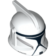 Helmet Clone Trooper Phase 1, with Side Holes, Gray Markings and Black Visor Print White