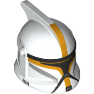 Helmet Clone Trooper Phase 1, with Side Holes, Bright Light Orange Clone Pilot Print Weiß