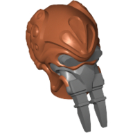 Minifig Head Special, Kel Dor with Dark Bluish Gray Mask Print (Plo Koon) Dunkelorange