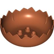 Duplo Egg Base with Jagged Edge Dark Orange