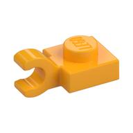 Plate Special 1 × 1 with Clip Horizontal [Thick Open O Clip] Leuchtendes Hellorange