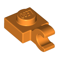 Plate Special 1 × 1 with Clip Horizontal [Thick Open O Clip] Orange