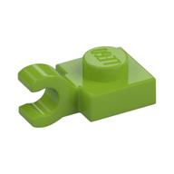 Plate Special 1 × 1 with Clip Horizontal [Thick Open O Clip] Lime