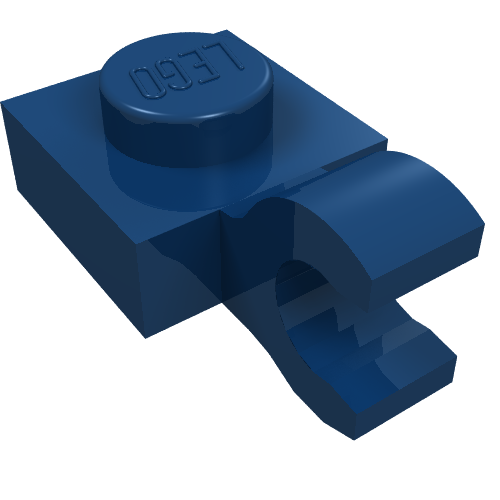 Plate Special 1 × 1 with Clip Horizontal [Thick Open O Clip] Dark Blue
