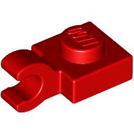 Plate Special 1 × 1 with Clip Horizontal [Thick Open O Clip] Red