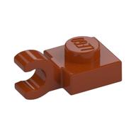 Plate Special 1 × 1 with Clip Horizontal [Thick Open O Clip] Dunkelorange