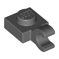 Plate Special 1 × 1 with Clip Horizontal [Thick Open O Clip] Dunkelblaugrau