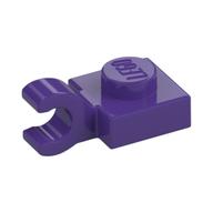 Plate Special 1 × 1 with Clip Horizontal [Thick Open O Clip] Dunkellila