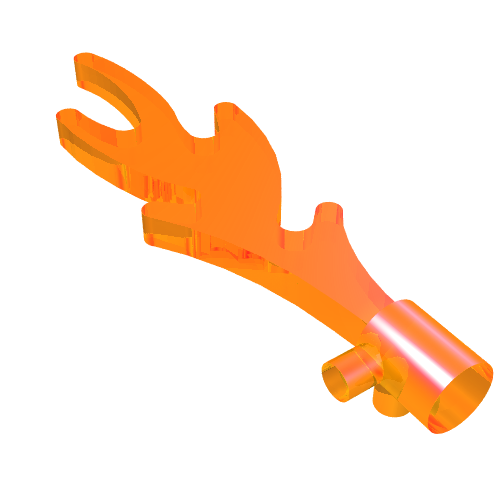 Wave / Flame Rounded with Base Pegs Trans-Orange