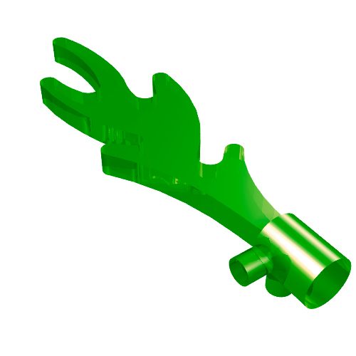 Wave / Flame Rounded with Base Pegs Transparent-Grün