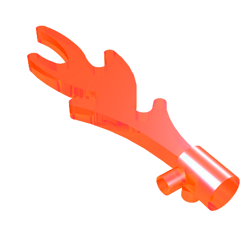 Welle / Flamme gerundet mit Fußzapfen Transparent-Neonorange